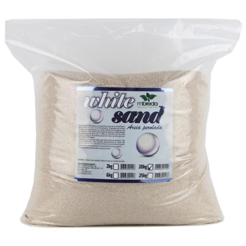 Mbreda - Substrato Inerte Areia Perolada White Sand 20Kg