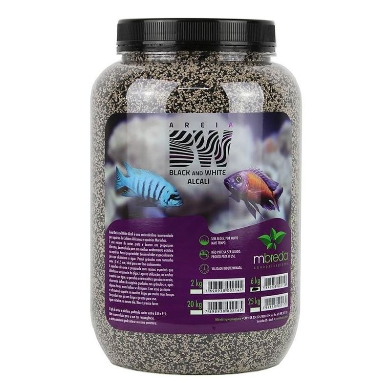 Mbreda - Substrato Inerte Areia Black and White Alcali 6Kg