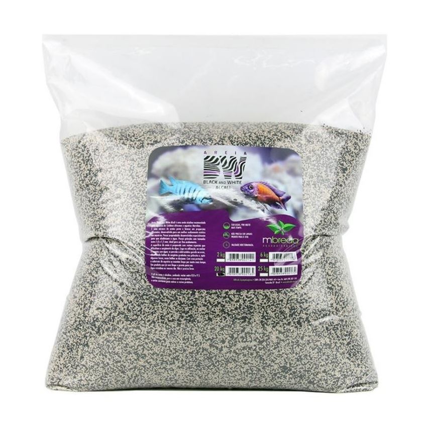 Mbreda – Substrato Inerte Areia Black and White Alcali 20Kg