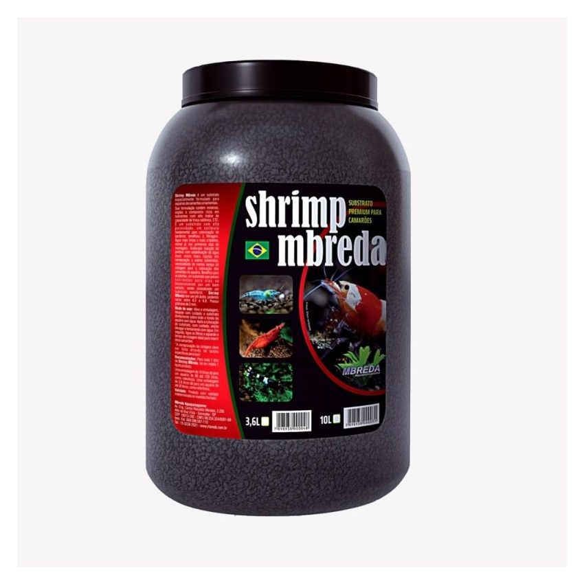 Substrato Shrimp Mbreda para Camarões 3,6 Litros