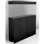Móvel para aquário marinho 160x40 com 4 portas, revestido em fórmica